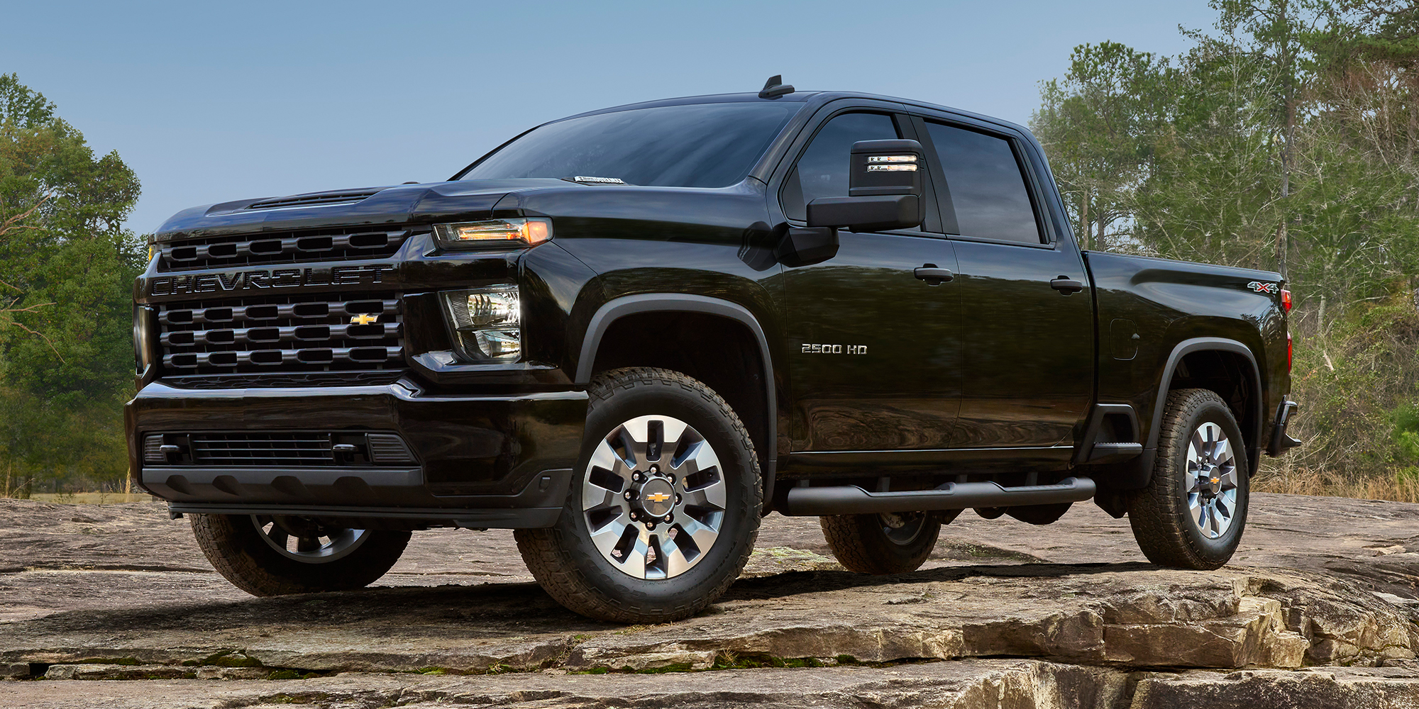 Chevrolet Silverado 2500 HD parked on rocks