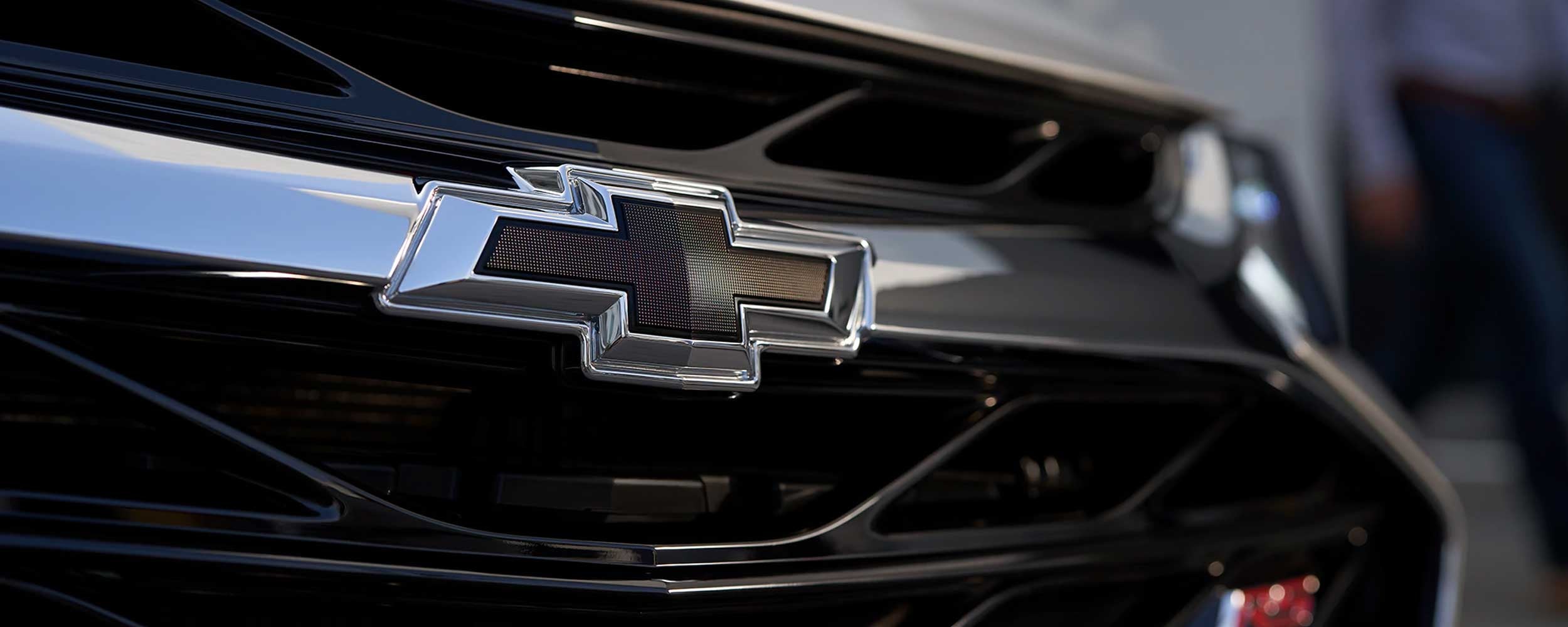 Close-up of Chevrolet logo on grille