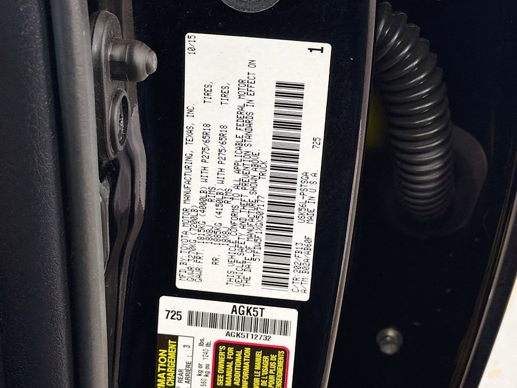 2016 Toyota Tundra 4WD Truck SR5