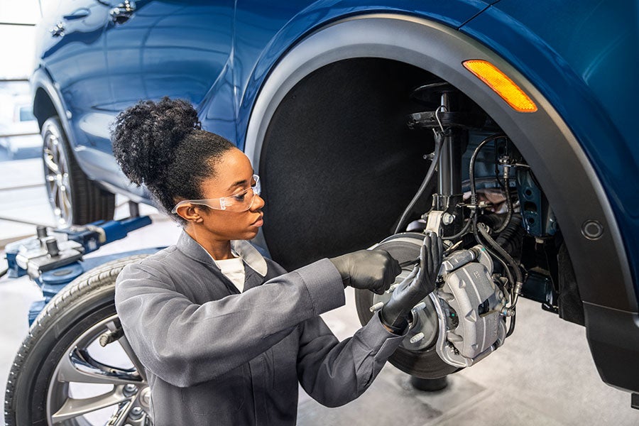 Vehicle brake inspection service technician