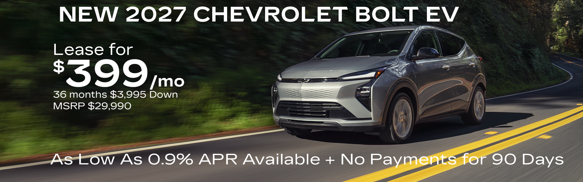 Silver Bolt EV on road 