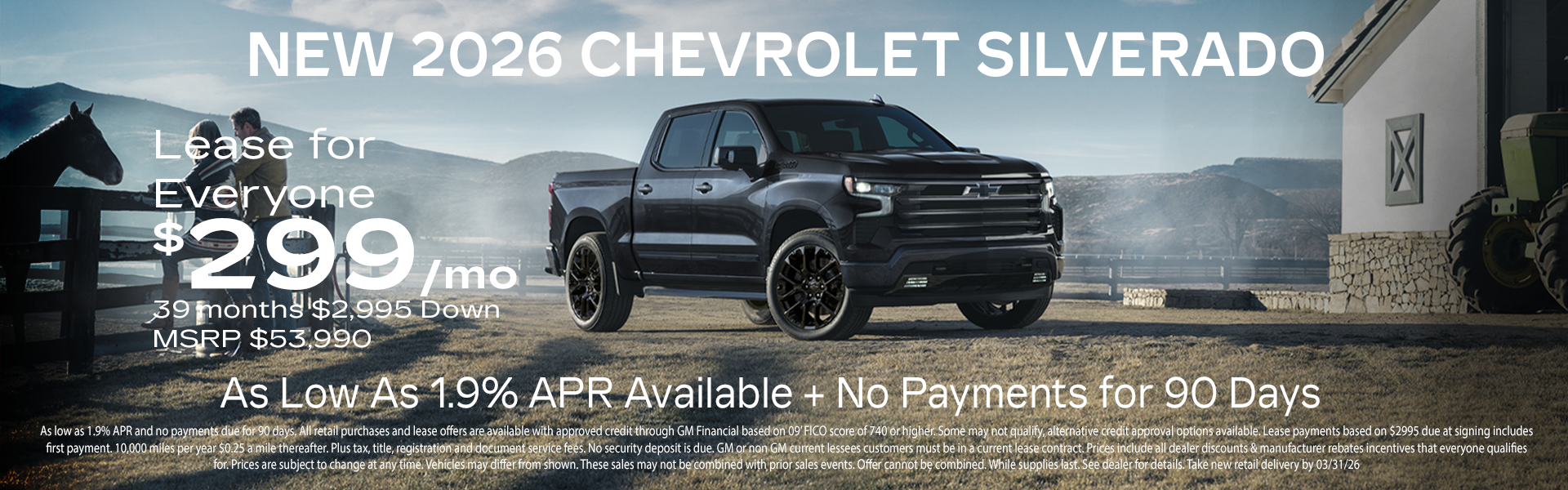 Silverado parked on ranch. 