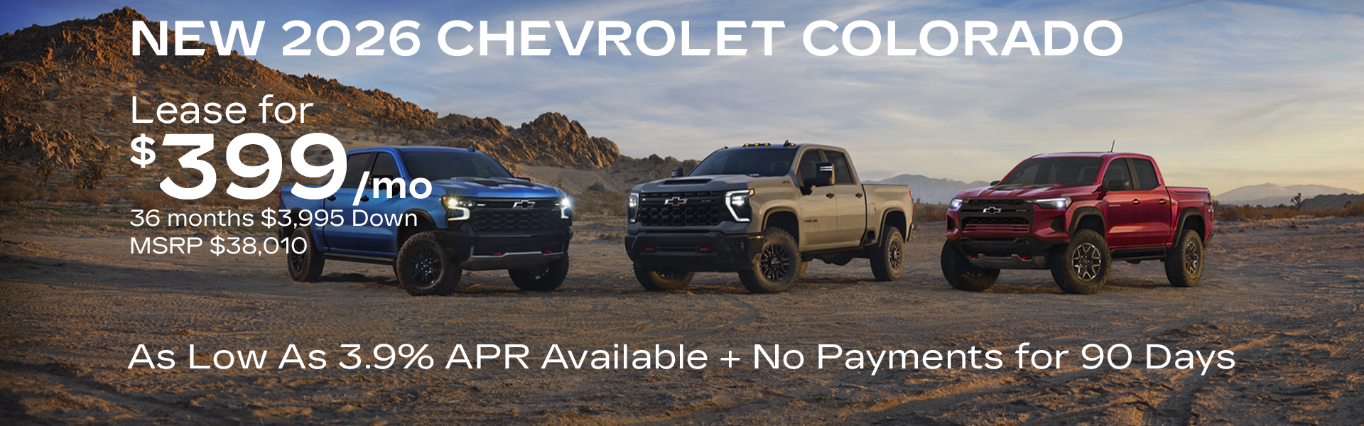 Colorado lineup in dessert.