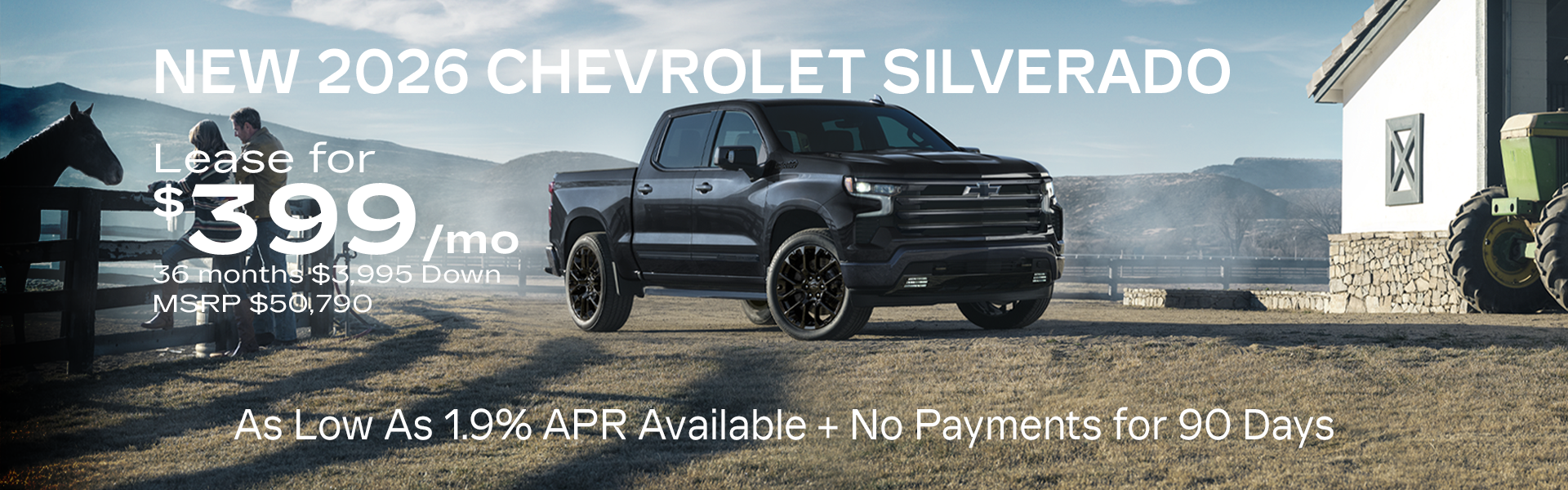 Silverado parked on ranch. 